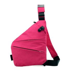 Anti Theft Travel Bag Slim Sling Cross Body (Color: Pink)